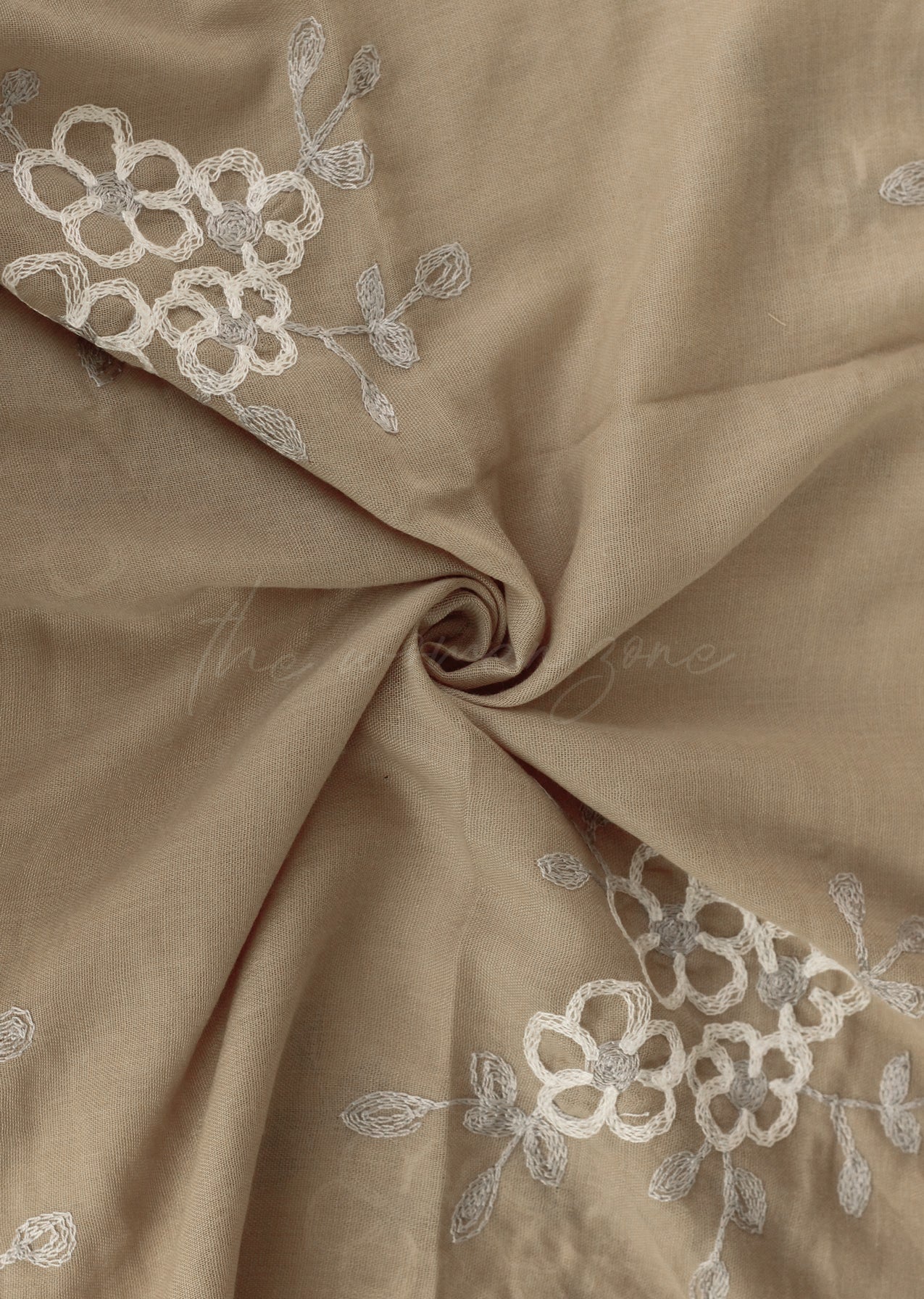 Zeina Embroidered Hijab - Beige