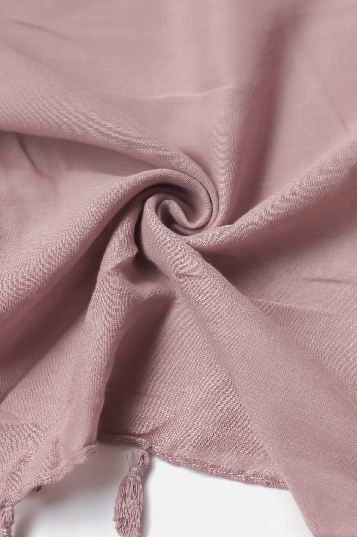 Plain Hijab with Tassels - Nude Pink