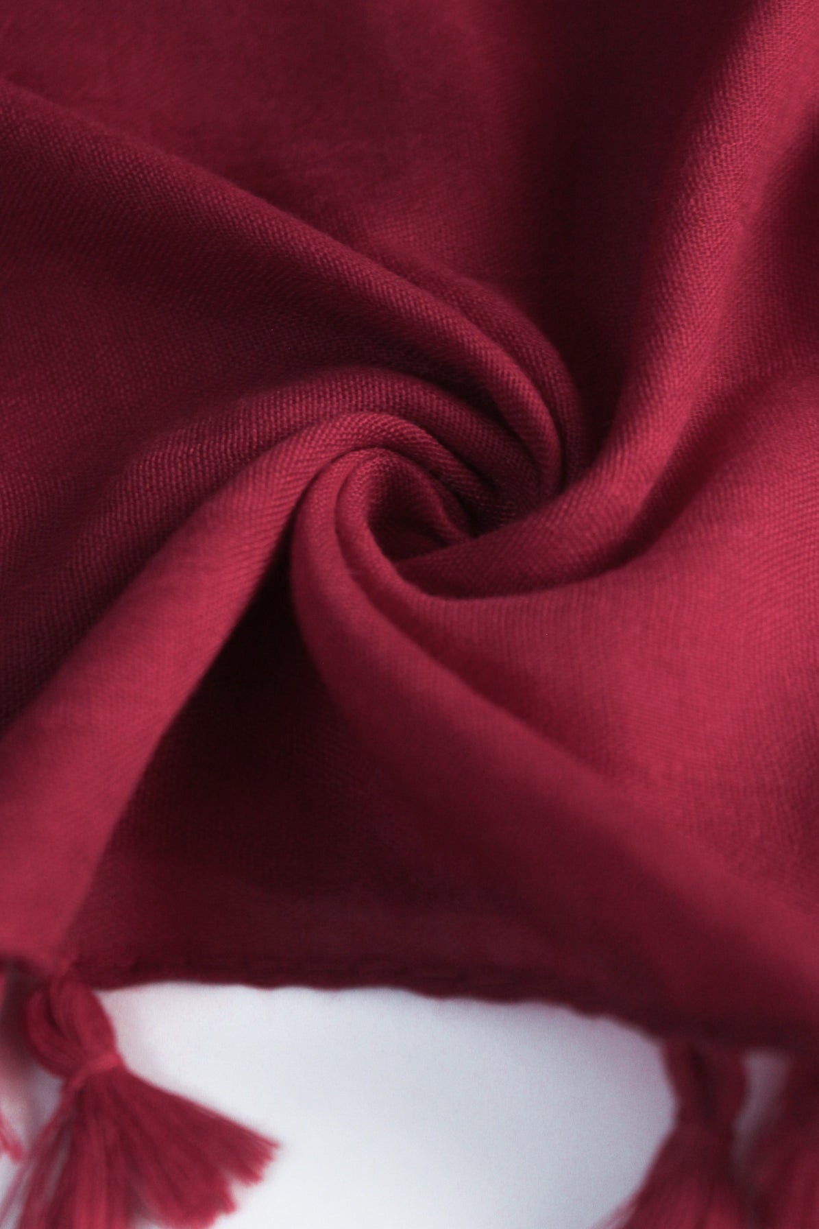 Plain Hijab with Tassels - Cherry