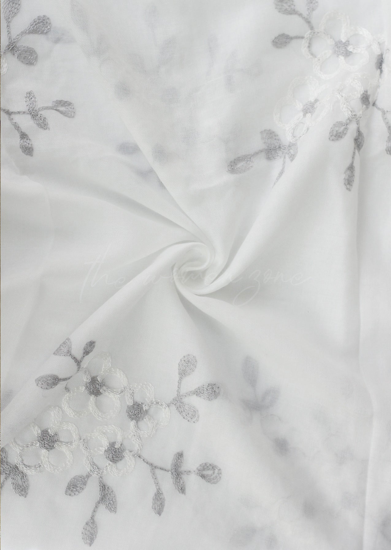 Zeina Embroidered Hijab - White