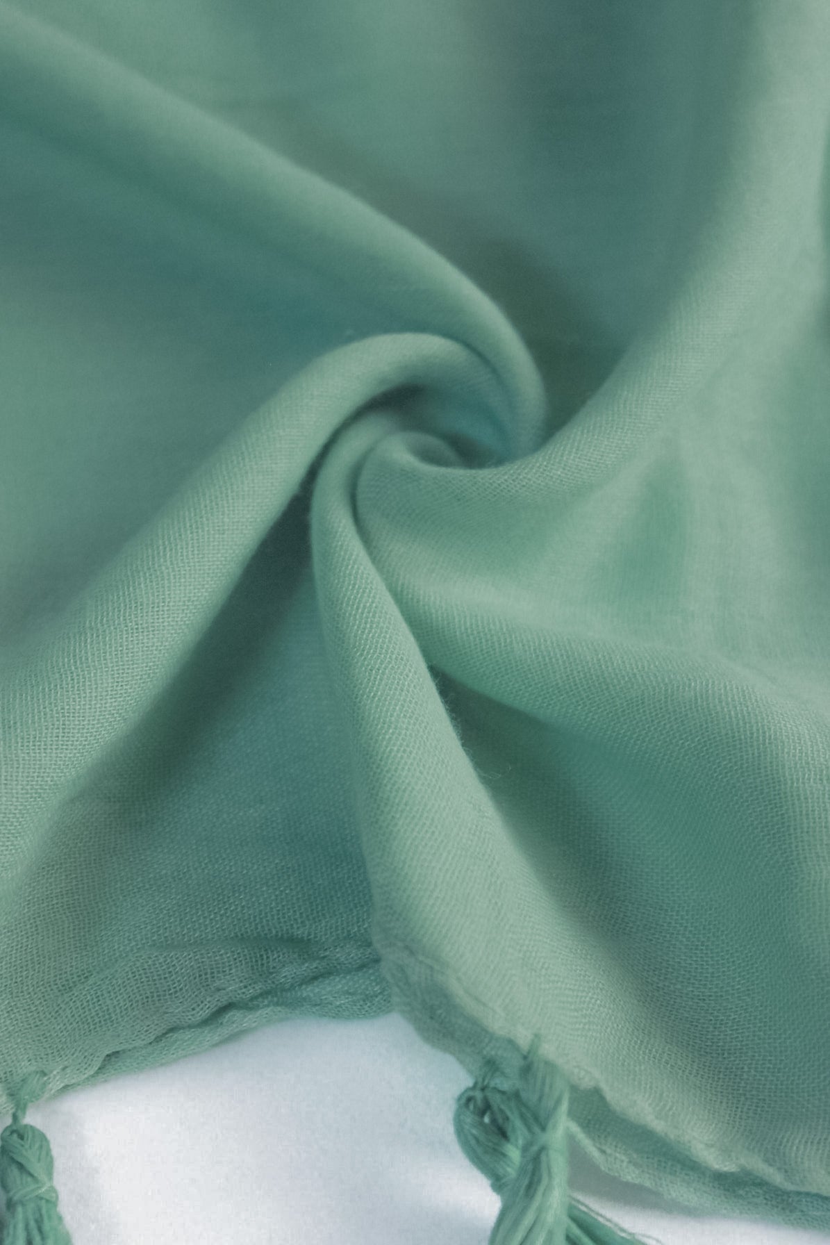Plain Hijab with Tassels - Mint