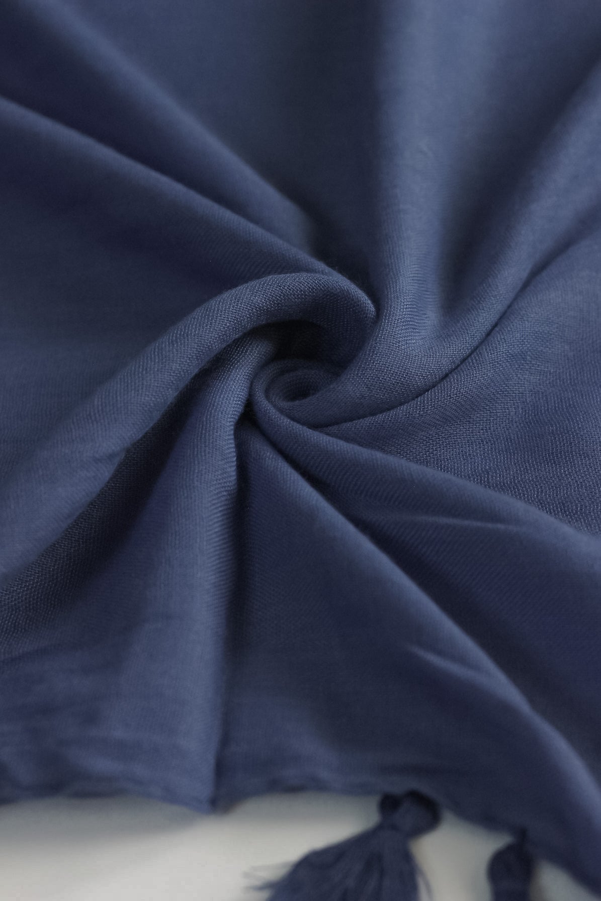 Plain Hijab with Tassels - Old Denim