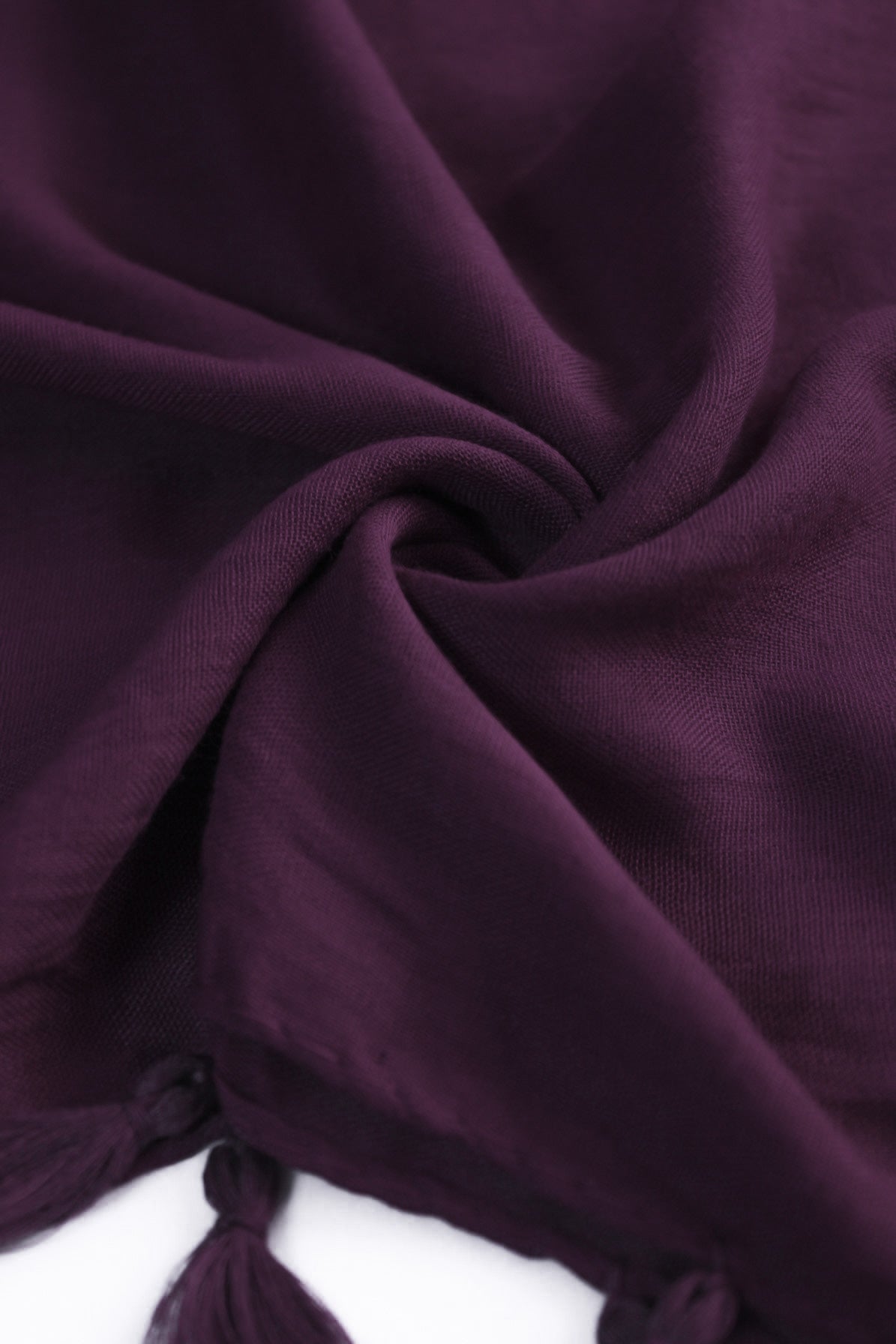 Plain Hijab with Tassels - Grape