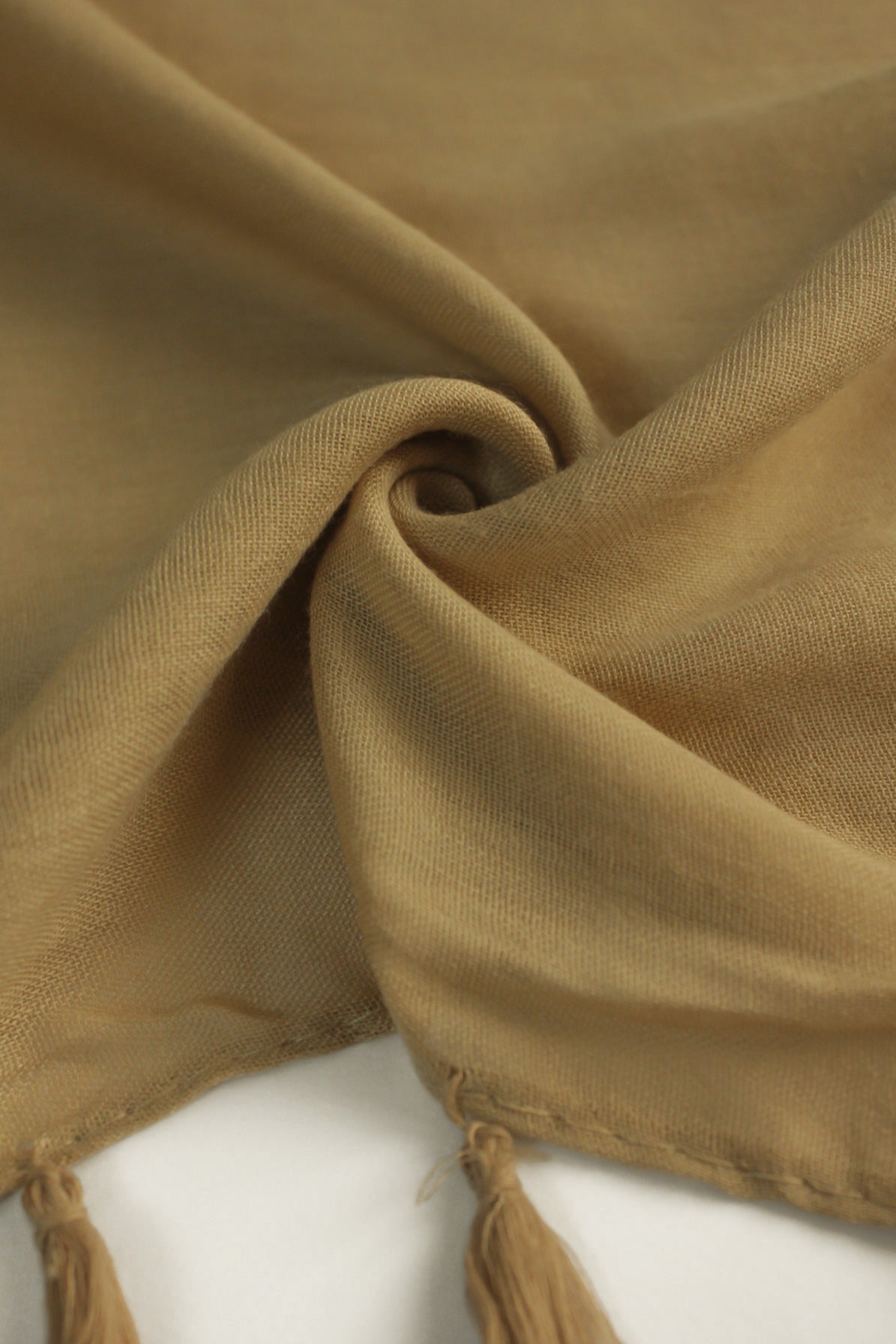 Plain Hijab with Tassels - Honey Mustard