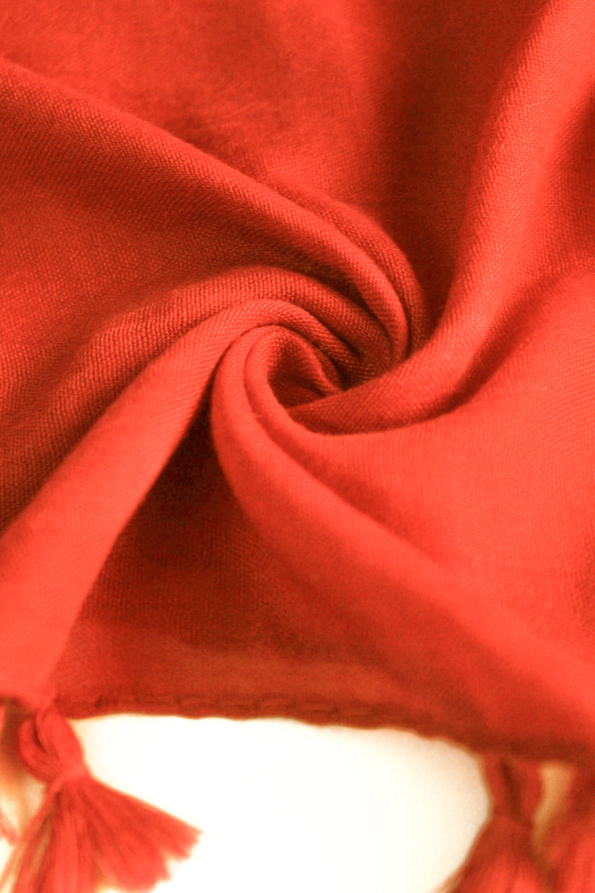 Plain Hijab with Tassels - Rust