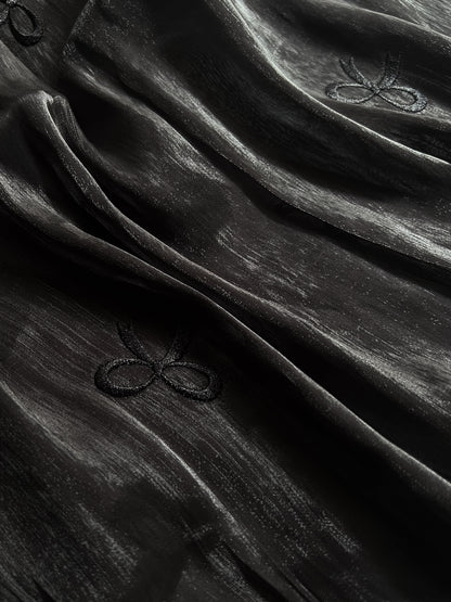 Moondust Embroidered Hijab - Black