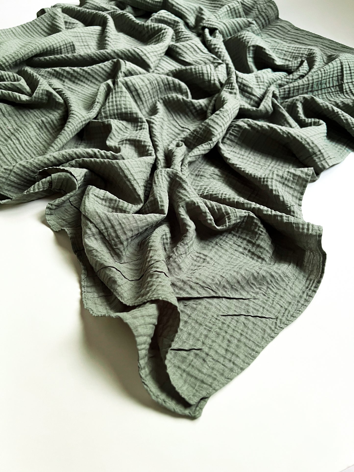 Crumpled Marble Hijab - Sage Green