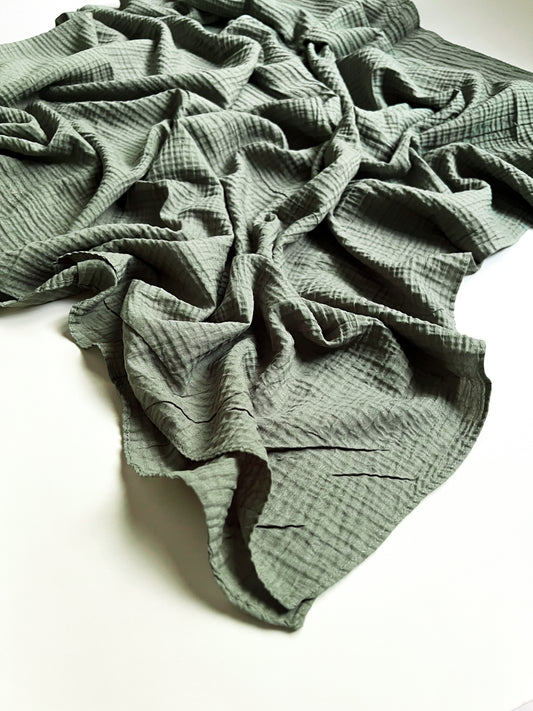 Crumpled Marble Hijab - Sage Green