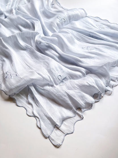 Moondust Embroidered Hijab - Silver