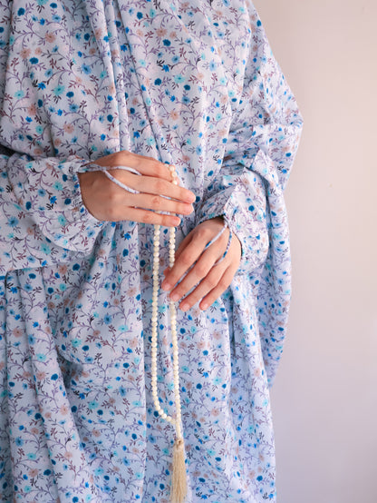 Namaz Chadar With Sleeves (Lawn) - Noor (Blue)