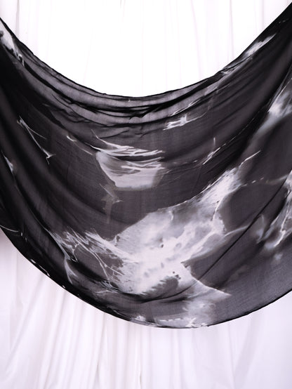 Real Modal Printed Hijab - Black Marble