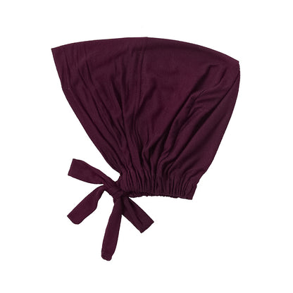 Malaysian Tie-Back Hijab Cap - Dark Maroon