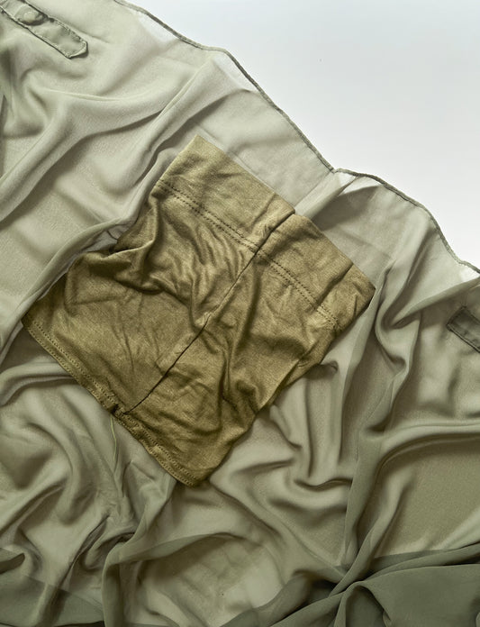 Instant Georgette Hijab with Built-in Magnets - Olive Green