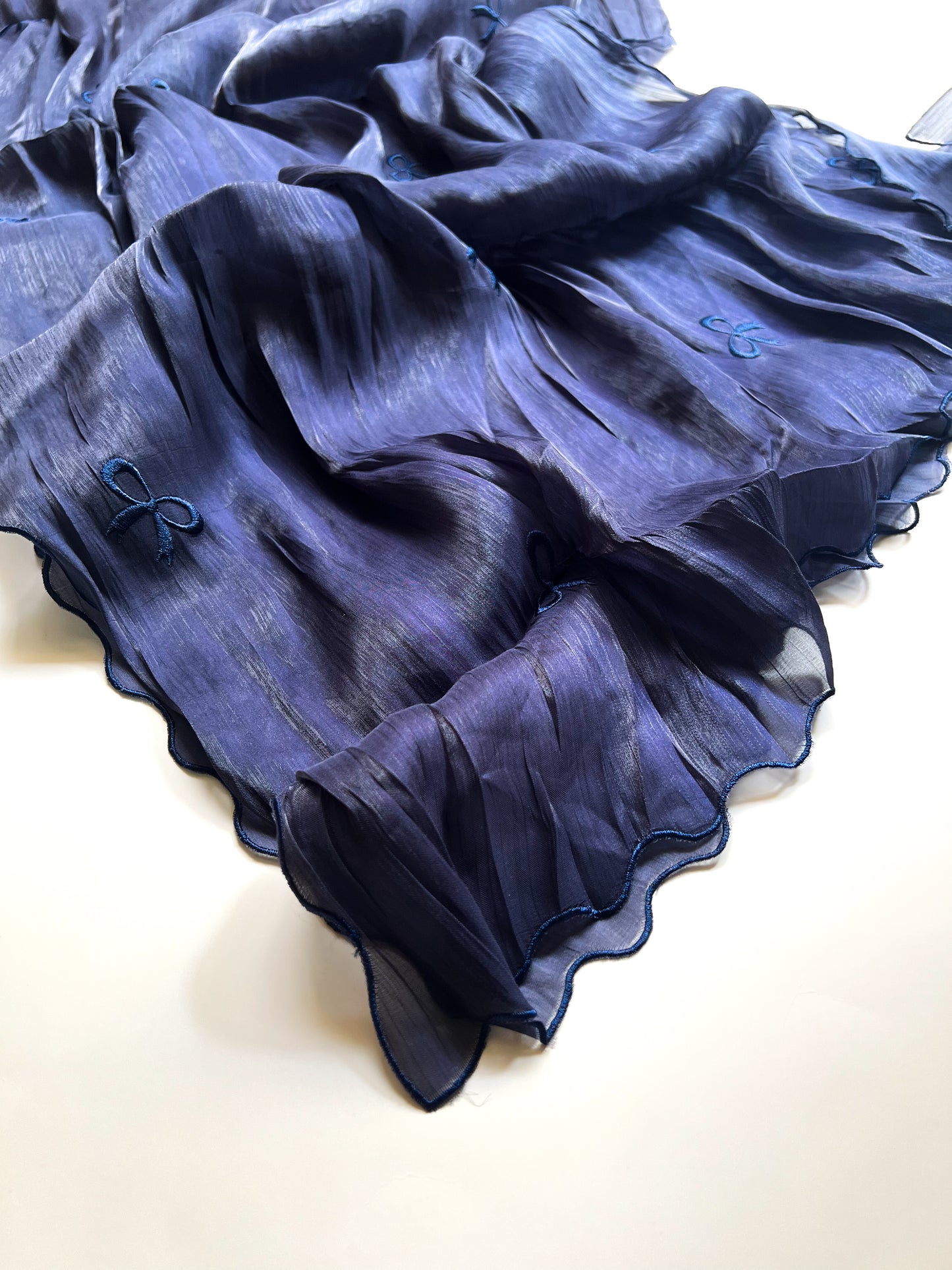 Moondust Embroidered Hijab - Navy Blue