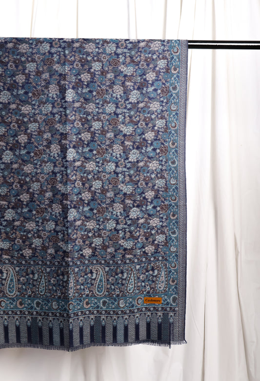 Naqsh Pashmina Hijab - Navy Blue