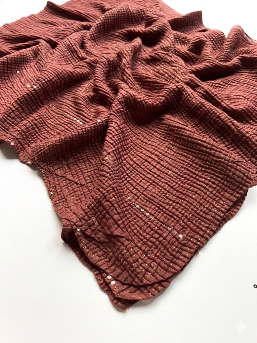 Crumpled Luxe Glow Hijab - Rosewood