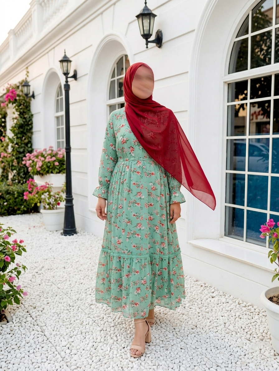 Tropical Modest Dress