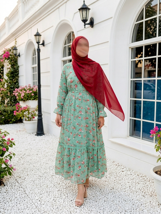 Tropical Modest Dress