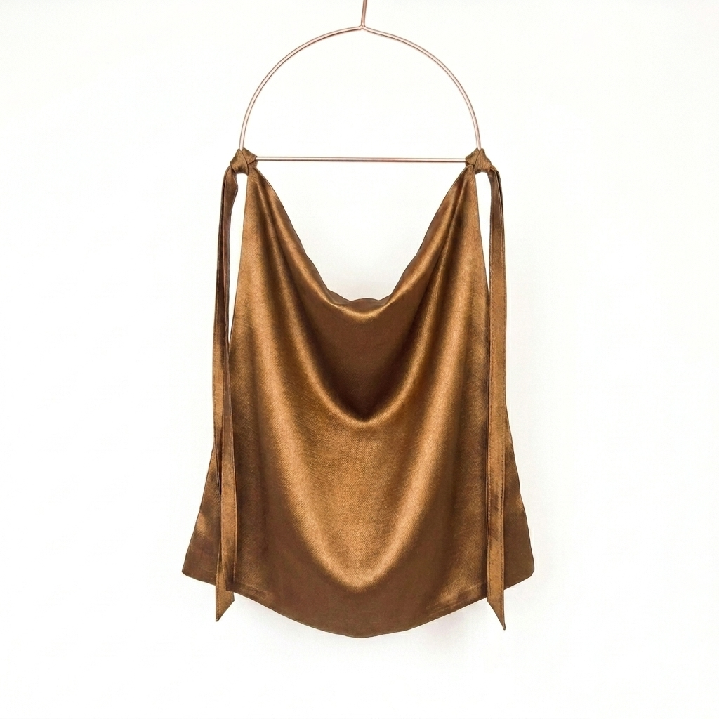 Sheen Tie back Niqab - Copper