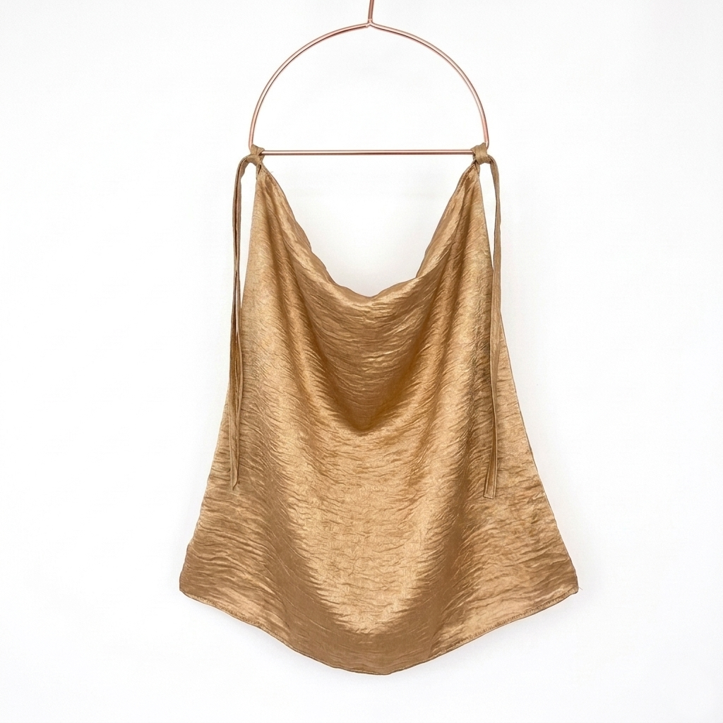 Sheen Tie back Niqab - Beige Gold