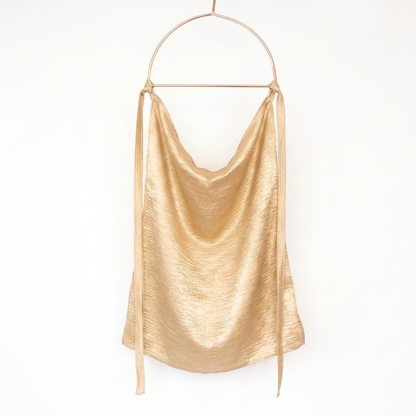 Sheen Tie back Niqab - Light Gold