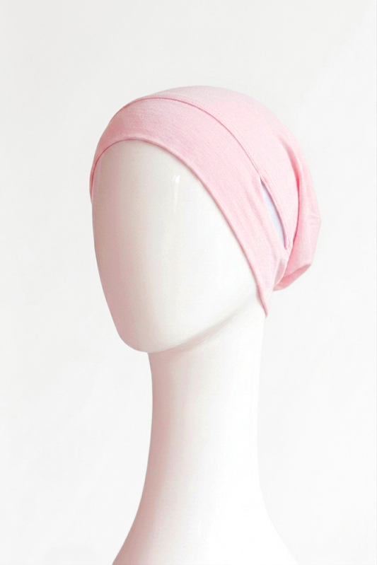 Malaysian Ear-hole Hijab Cap - Light Pink