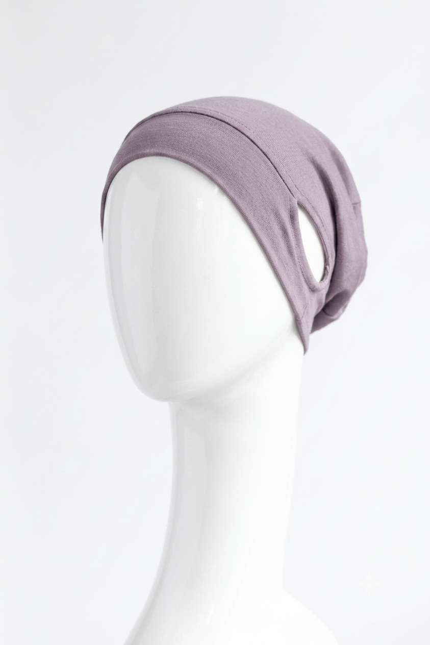 Malaysian Ear-hole Hijab Cap - Ash violet