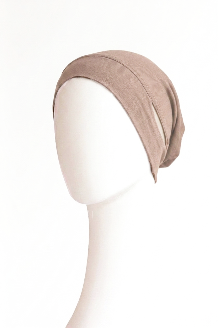 Malaysian Ear-hole Hijab Cap - Beige
