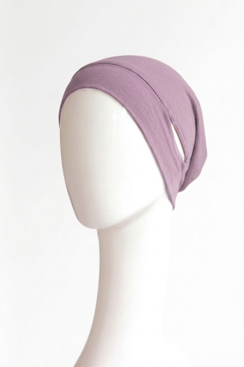 Malaysian Ear-hole Hijab Cap - Frosted Rose
