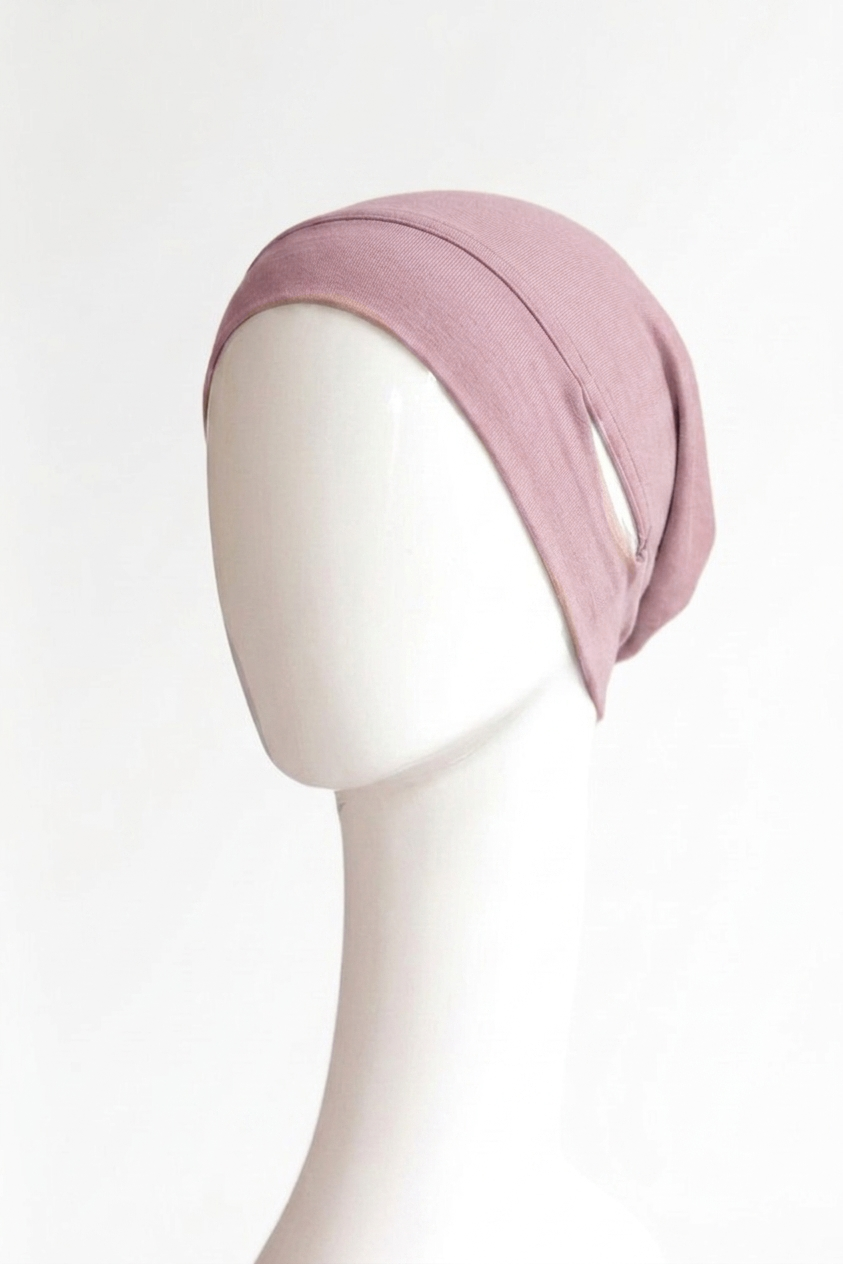 Malaysian Ear-hole Hijab Cap - Pretty Pink