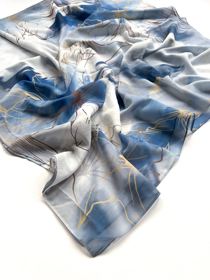 Printed Georgette - Spring in Blue