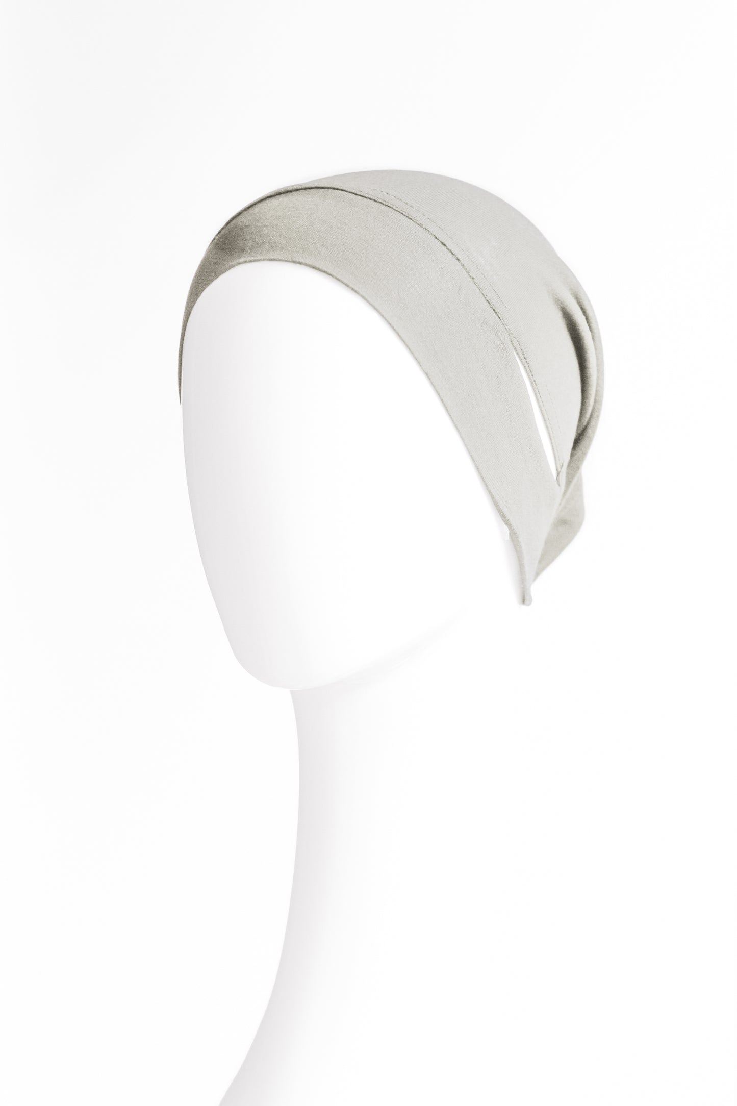 Malaysian Ear-hole Hijab Cap - Light Grey