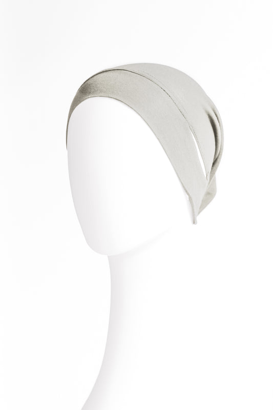 Malaysian Ear-hole Hijab Cap - Light Grey