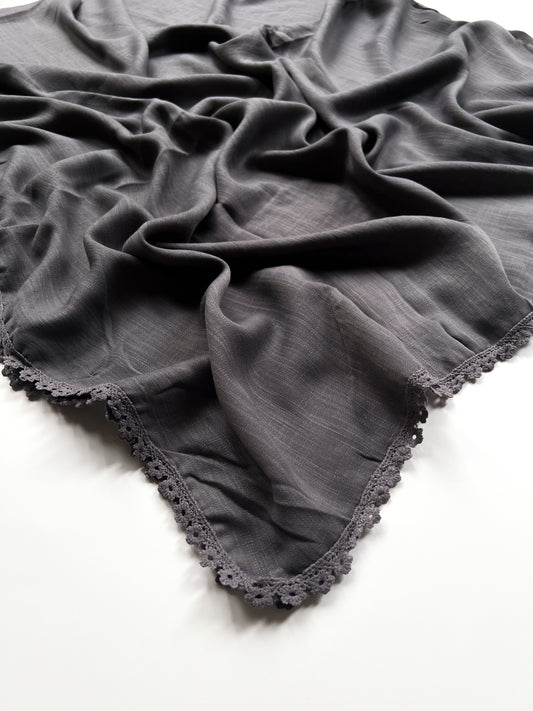 Laced Turkish Lawn - Dark Grey
