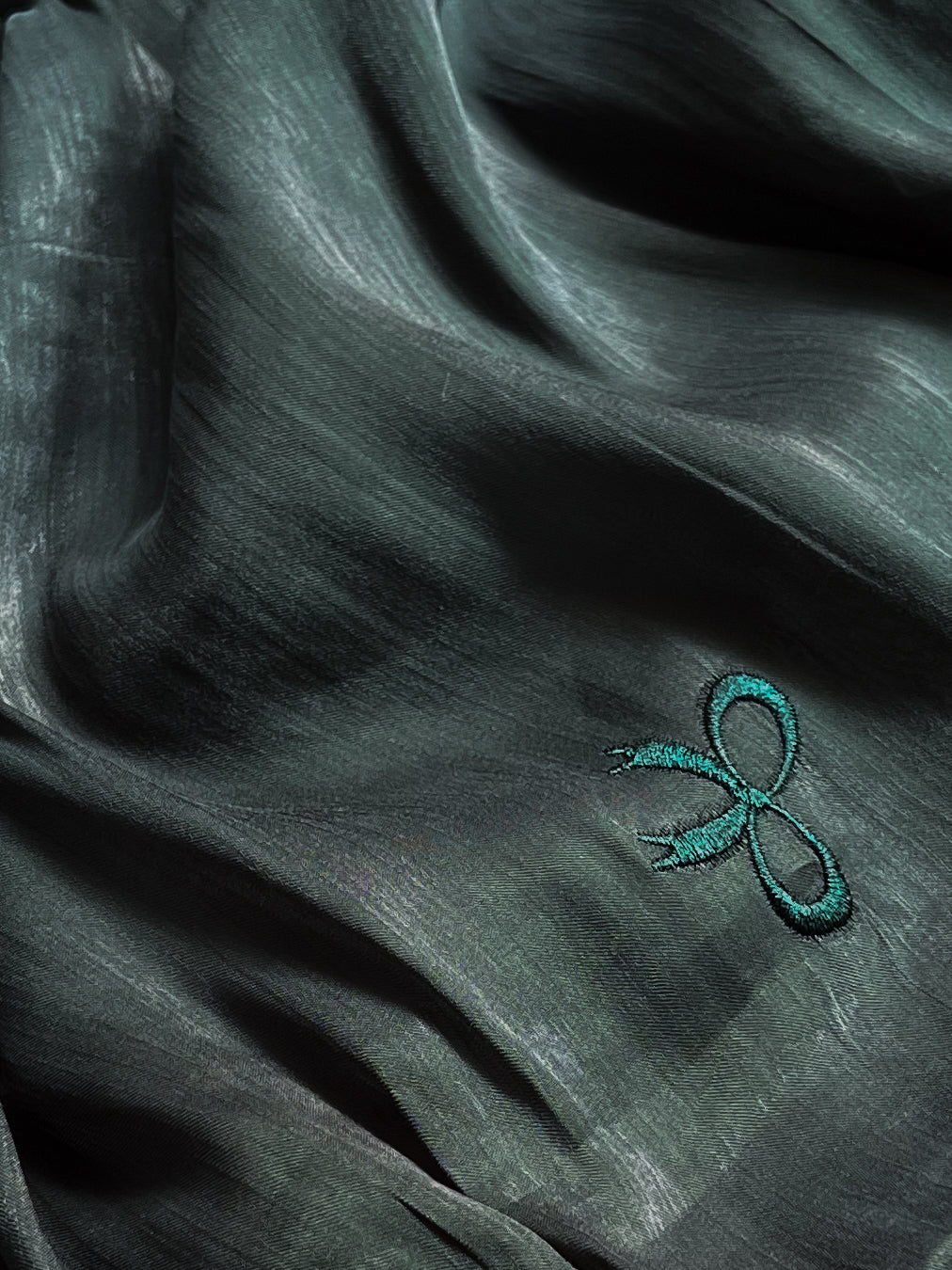 Moondust Embroidered Hijab - Emerald Green