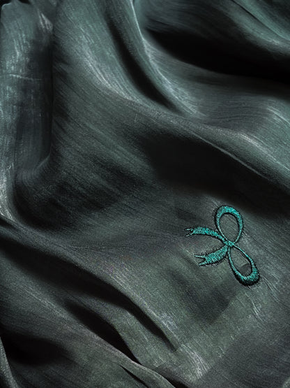 Moondust Embroidered Hijab - Emerald Green