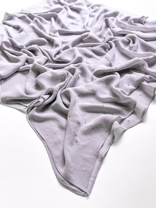 Chiffon Luxe Hijab - Silver Grey