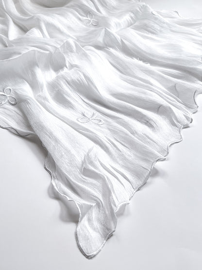 Moondust Embroidered Hijab - White