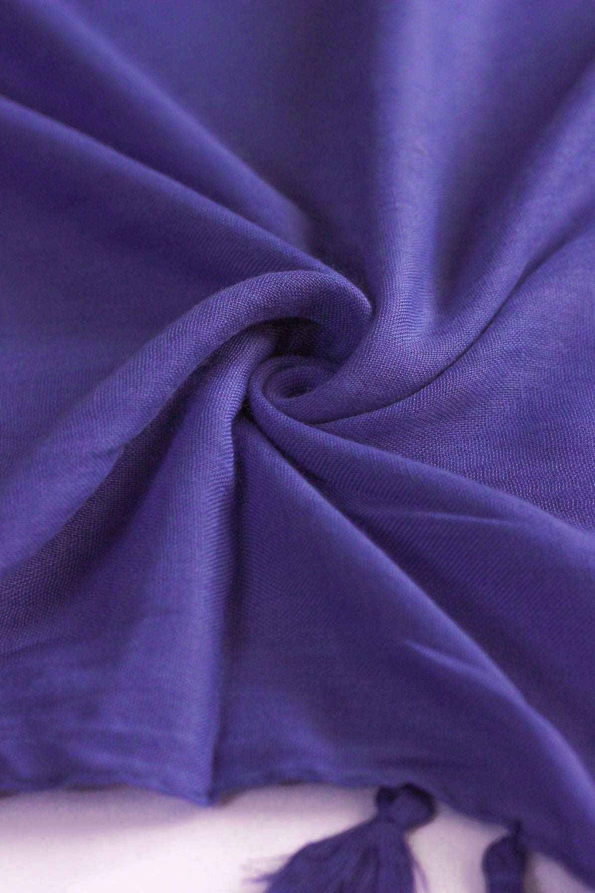 Plain Hijab with Tassels - Royal Blue