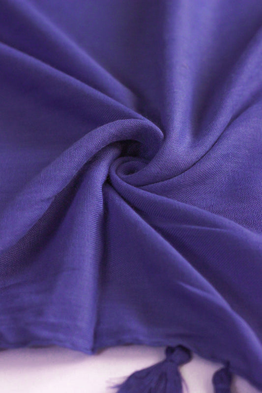 Plain Hijab with Tassels - Royal Blue