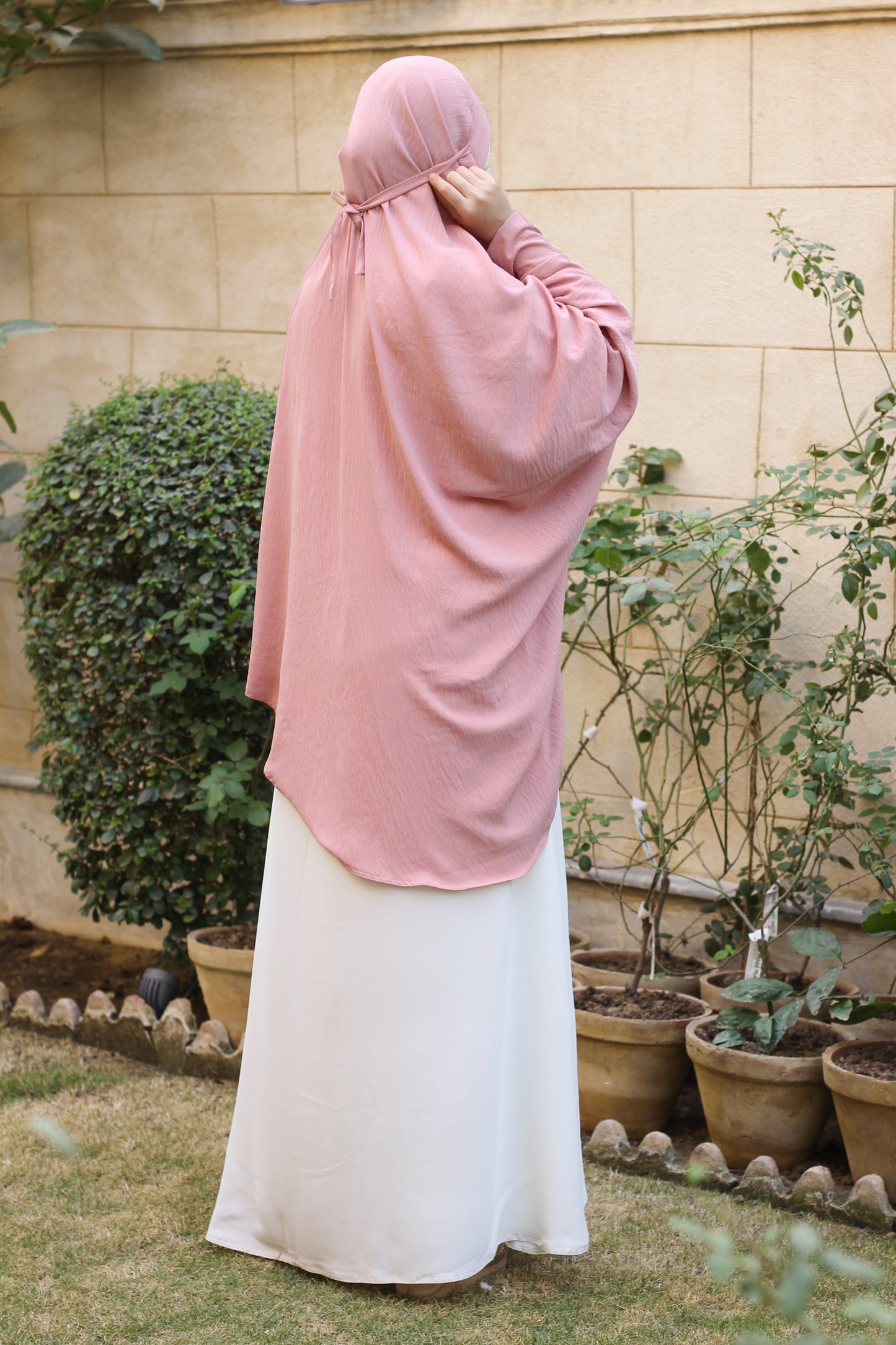 Namaz and Umrah Scarf (with sleeves) - Pink