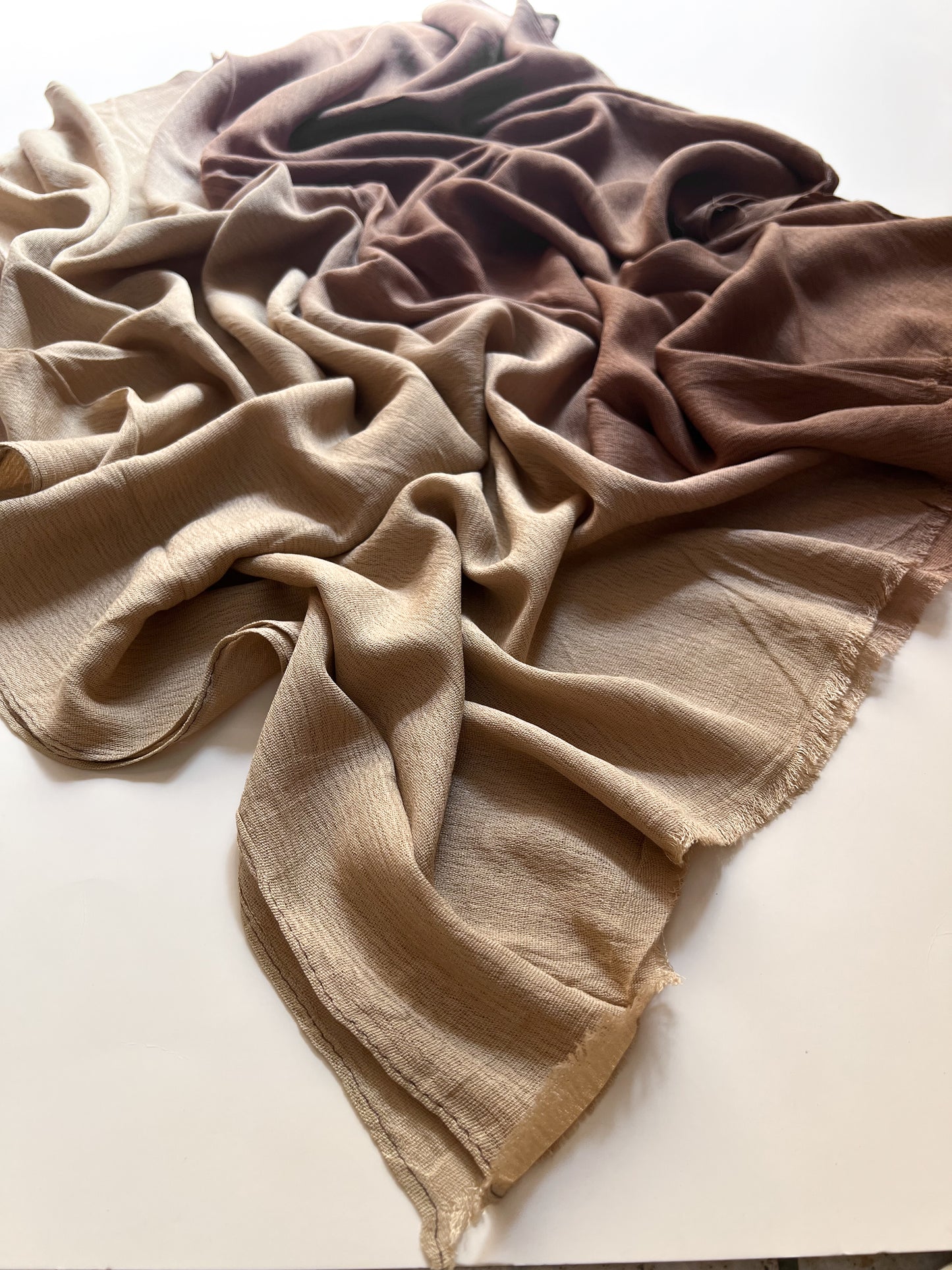 Ombre Lawn Hijab - Spanish Latte
