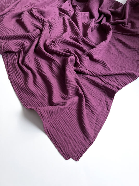 Crumpled Marble Hijab - Berry