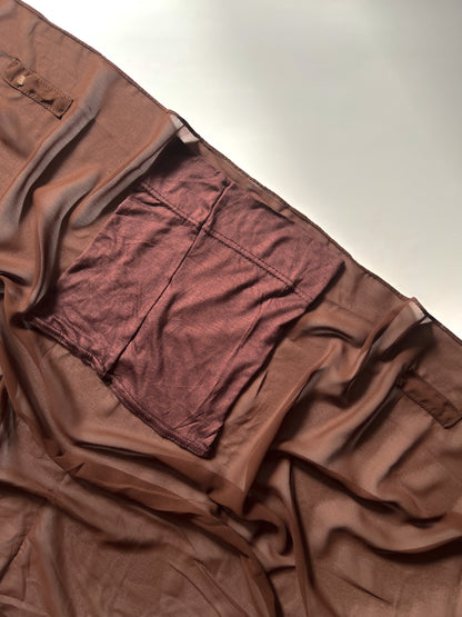 Instant Georgette Hijab with Built-in Magnets - Chocolate Brown