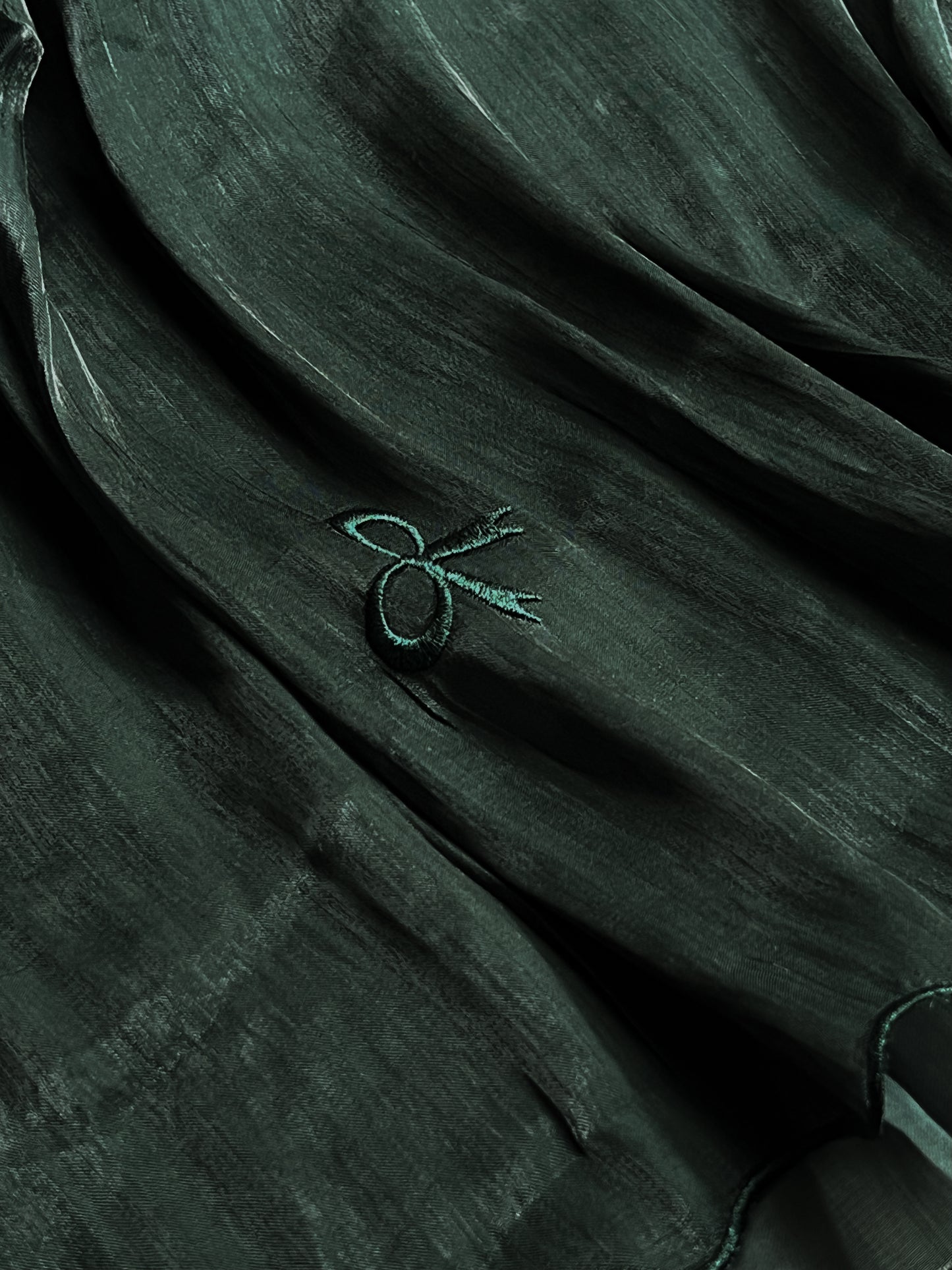 Moondust Embroidered Hijab - Sapphire Green