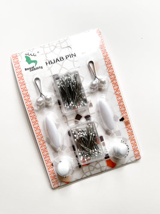Assorted Hijab Pins- White