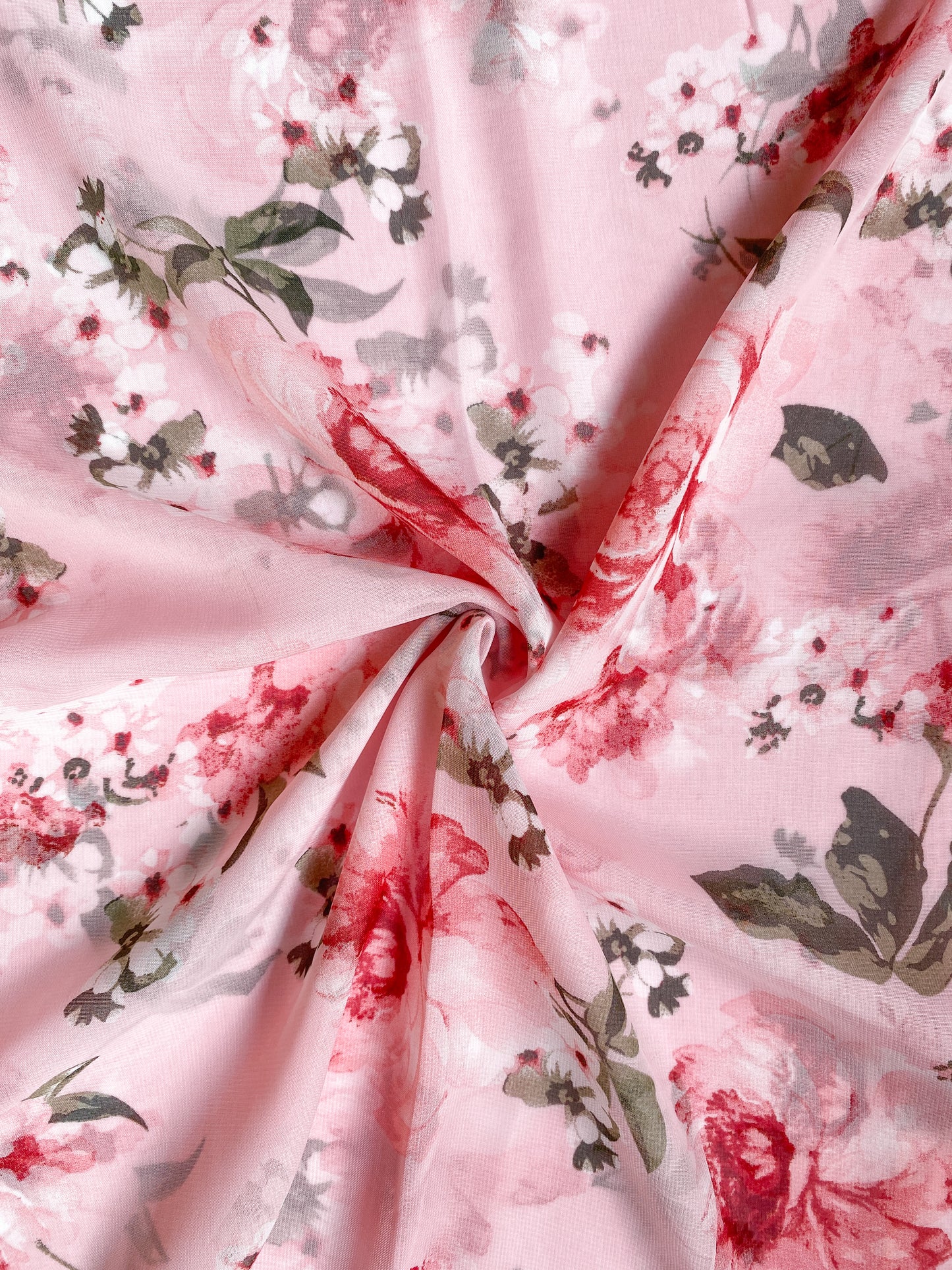 Printed Georgette - Rose Bush