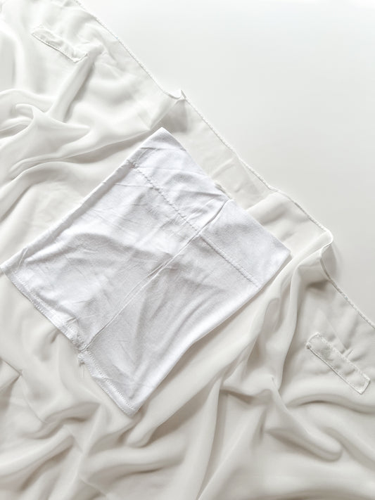 Instant Georgette Hijab with Built-in Magnets - Milky White