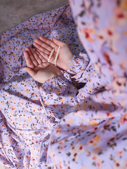 Namaz Chadar With Sleeves (Lawn) - Tooba (Lilac)