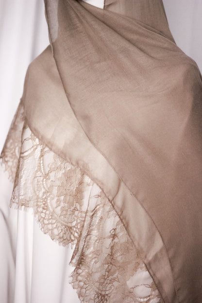 Chantilly Lace Hijab - Beige